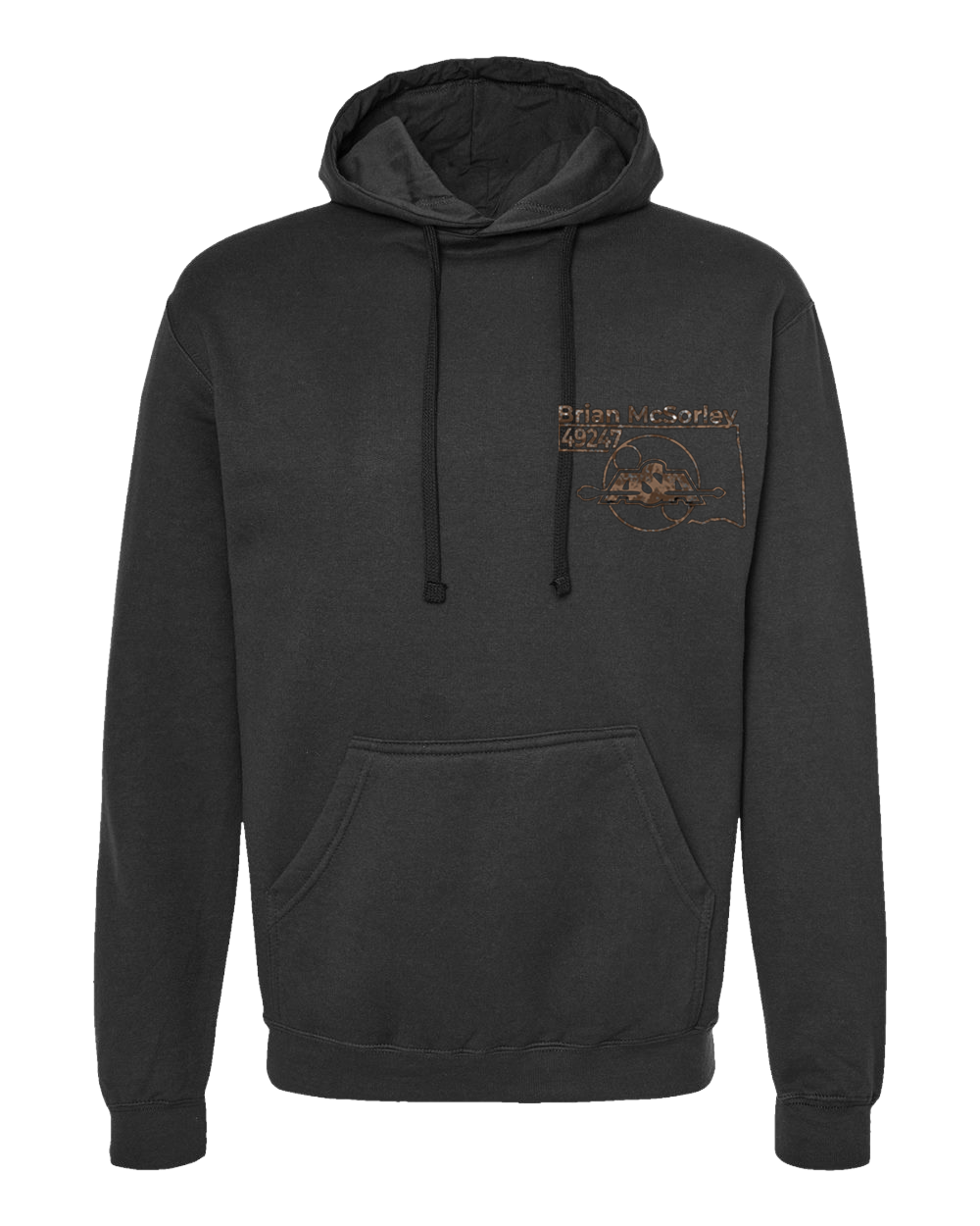 Black hoodie with the ASA logo with NAME and NUMBER on the chest.