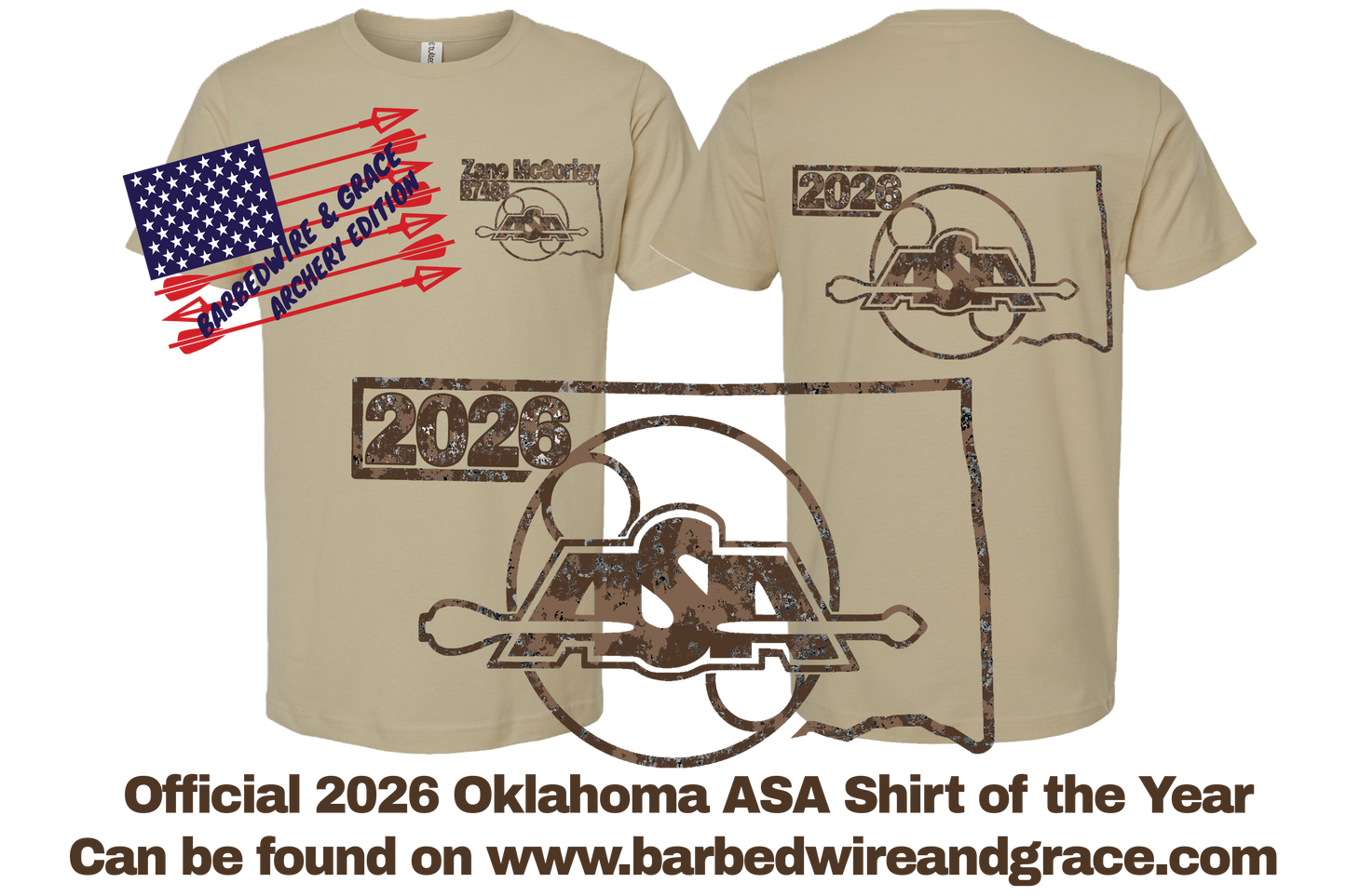 Official ASA Oklahoma ADULT Short Sleeve WITH ASA Name and Number