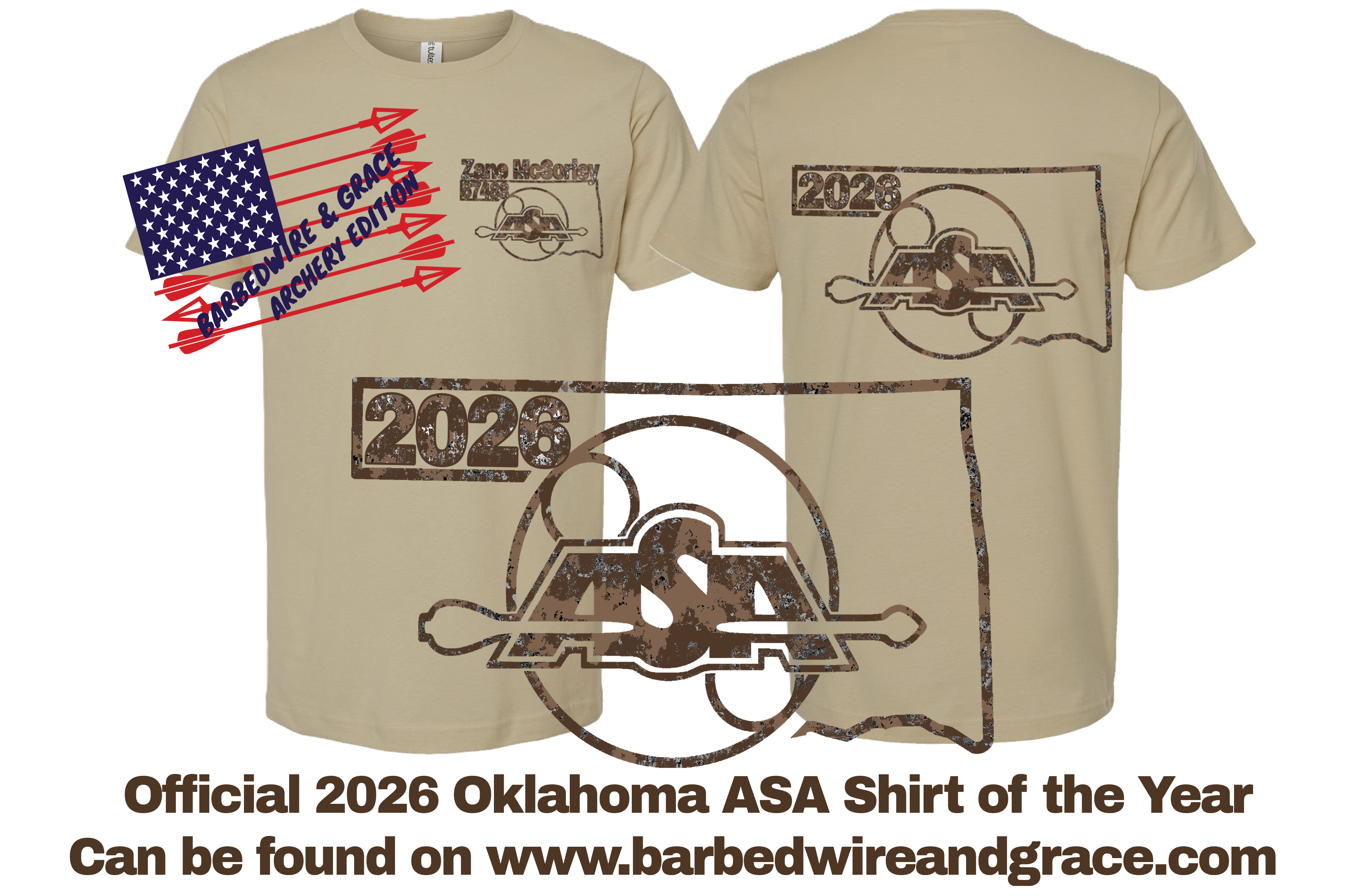 Official ASA Oklahoma ADULT Short Sleeve WITH ASA Name and Number